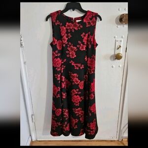 Calvin Klein Red And Black Dress